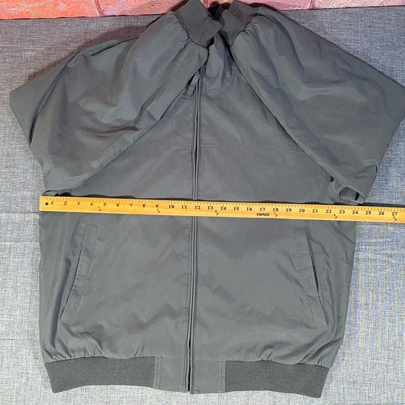 Claiborne Aero Tech Gray Bomber Jacket Mens Large Lightweight Zip-Up Windbreaker - Picture 10 of 12